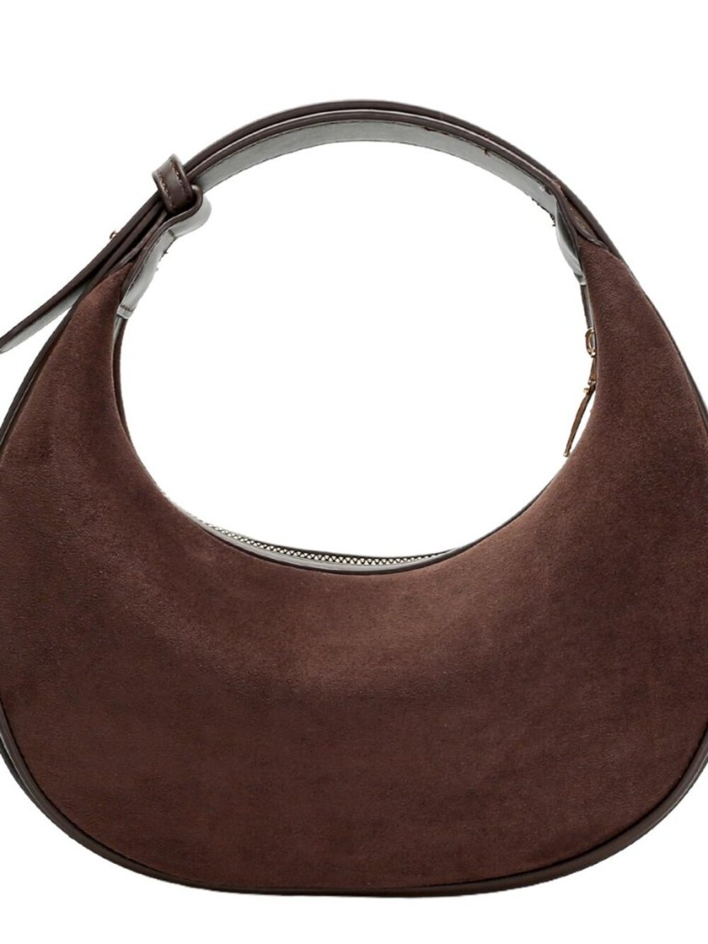 Small Suede Crescent Hobo Shoulder Crossbody Bag for Women